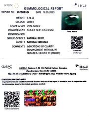 5.76/CT Natural Panna Stone with Govt. Lab Certificate (23310)
